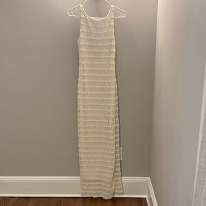 HYFVE Cream Textured Maxi Dress